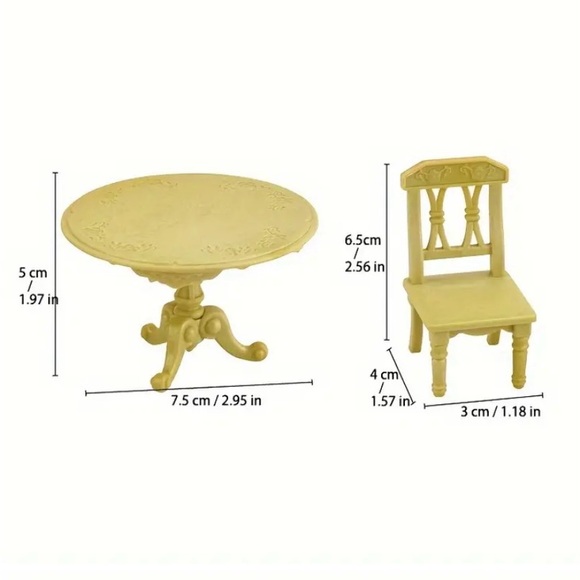 Dollhouse Kitchen Table/2 Chairs - Picture 3 of 8